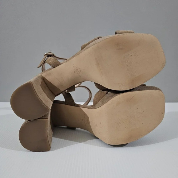 Kate Spade Delphi Platform Sandal Heel Roasted Almond Tan Suede Size 10 - Picture 11 of 13